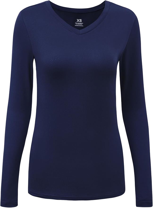 COZYFIT Women’s Underscrub Tee, V-Neck Long Sleeve Undershirt | Soft & Easy Care Fabric, Slim Fit, Smooth Touch, Comfort V-Neck Tee, Machine Wash, Multiple Sizes for Choose