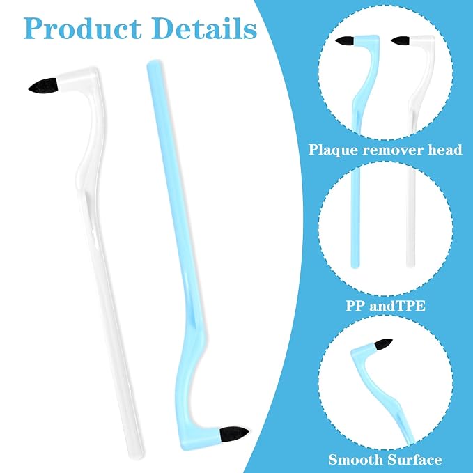 8 Pcs Tooth Stain Eraser Tartar Polisher Stain Removers Dental Plaque Tartar Eraser Plaque Tool Professional Dental Picks Cleaning Professional Tools Teeth Cleaning Kit for Oral Care White and Blue