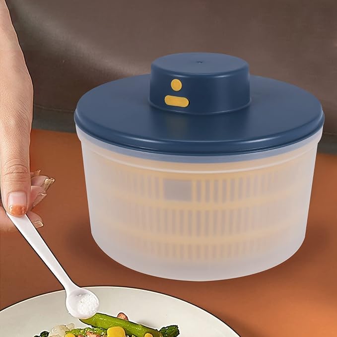 Electric Salad Spinner - Lettuce Vegetable Dryer, USB Rechargeable, Quick Drying Lettuce Fruit Spinner with Bowl