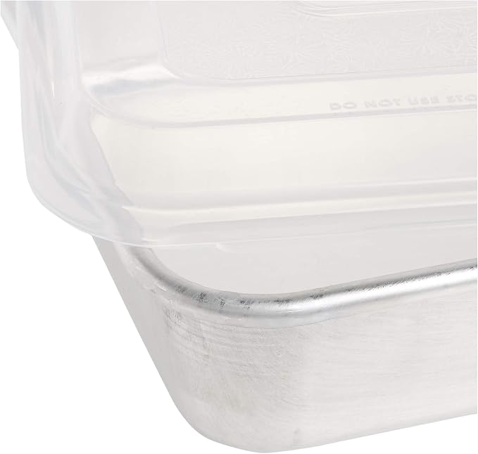 Nordic Ware Natural Aluminum Commercial Square Cake Pan with Lid, Exterior 9.88 x 9.88 Inches (Pack of 4)