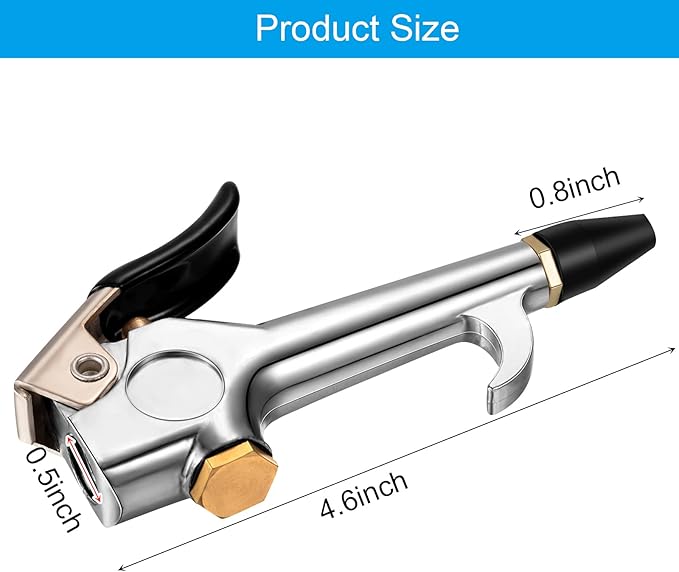 Honoson 8 Pieces Air Blow Tools Adjustable Nozzle Blow Tool Air Compressor Flow Nozzle Accessories for Industrial Household Compressor