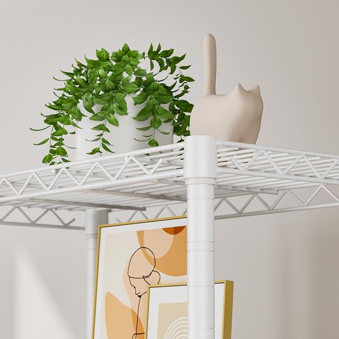 Golpart 6Tier Adjustable Storage Shelves Metal Wire Shelving Standing Shelf | Utility Heavy Duty Unit Rack Closet Organize for Home Kitchen Laundry Room Organization Pantry 12"Dx22"Wx69"H White