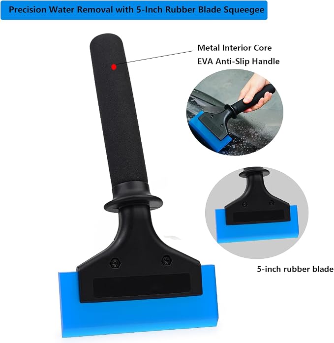 EHDIS Window Tint Tools Kit Professional Window Tint Squeegee Set with 8 Inch Silicone Squeegee,Mini Quarter Squeegee,Triangle Contour Tint Squeegee for Windshield & Rear Glass Tinting and Cleaning