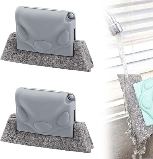 Magic Window Track Cleaner, 2026 New Window Track Cleaner Brush, Windows Cleaning Brush, Multi-Functional Cleaning Tools for Sliding Door, Sill, Tile Lines (Grey 2PCS)