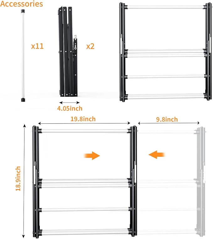 Foldable Drying Rack Clothing Clothes Drying Rack White-1pack | Collapsible Dryers for Laundry - 40" x 28.8" x 14.2", Space Saving Indoor&Outdoor