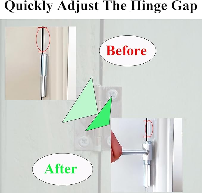 Door Hinge Gap Adjusting Wrench Tool, Upgraded Rolled Steel Door Hinges Adjustment Tool, 14-19mm Gap Adjusting Wrench, Rust-Proof Door Jamb Hinge Jig for Residential, Fire Doors, Light Sliver