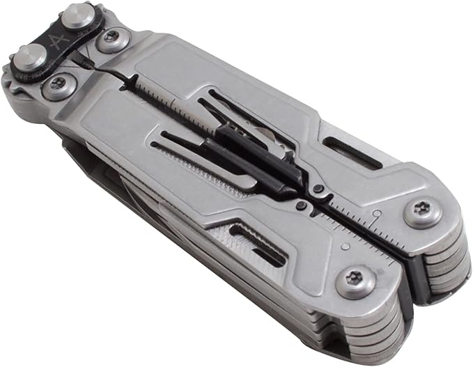 SOG PowerPint Mini Compact Stainless Steel Multi-Tool |18 Lightweight Specialty Tools & SOG Multitool Pliers Pocket Knife, Stone Wash | 18 Locking Tools, Compound-Leverage Needle-Nose Pliers, Magnetic 1/4 Hex Bit Driver, 5 Length, 4.2 Oz, Stonewash Finish