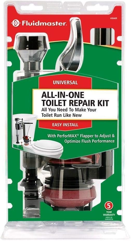 Fluidmaster 400AKRP10 Universal, All In One, Complete Toilet Tank Repair Kit For 2-Inch Flush Valve Toilets