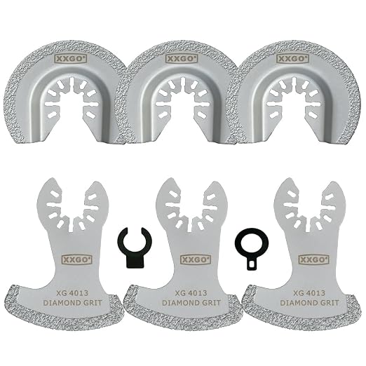 XXGO 6 Pcs Diamond Multi Tool Grout Removal Blade XG6002D | Grout Removing