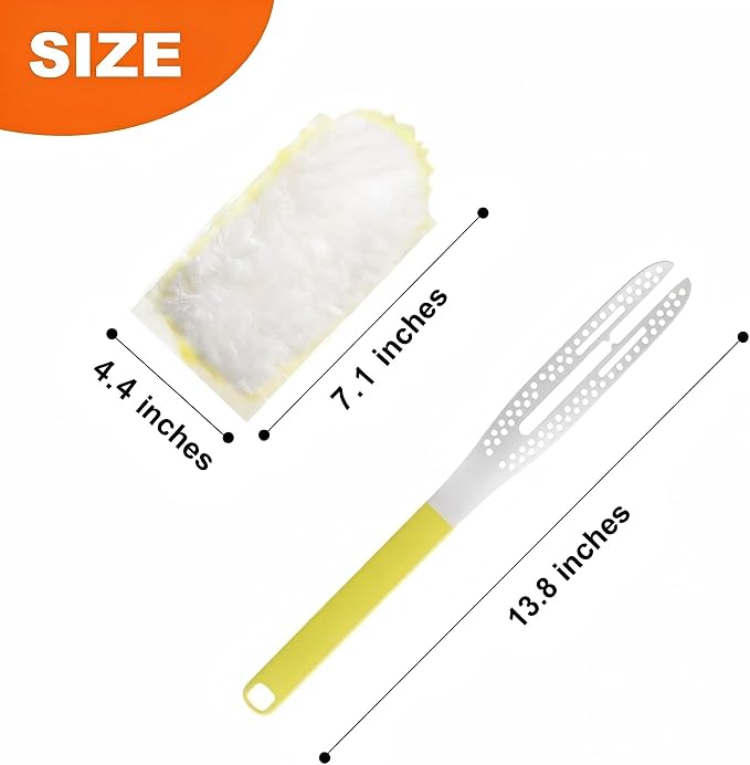 JOYMOOP Disposable Electrostatic Duster for Cleaning, with 2 Handles & 48 Ct Yellow Heavy Duty Refills for Swiffer Feather Duster, Household Cleaning Tool for Electronics, Dusting Furniture, Blinds