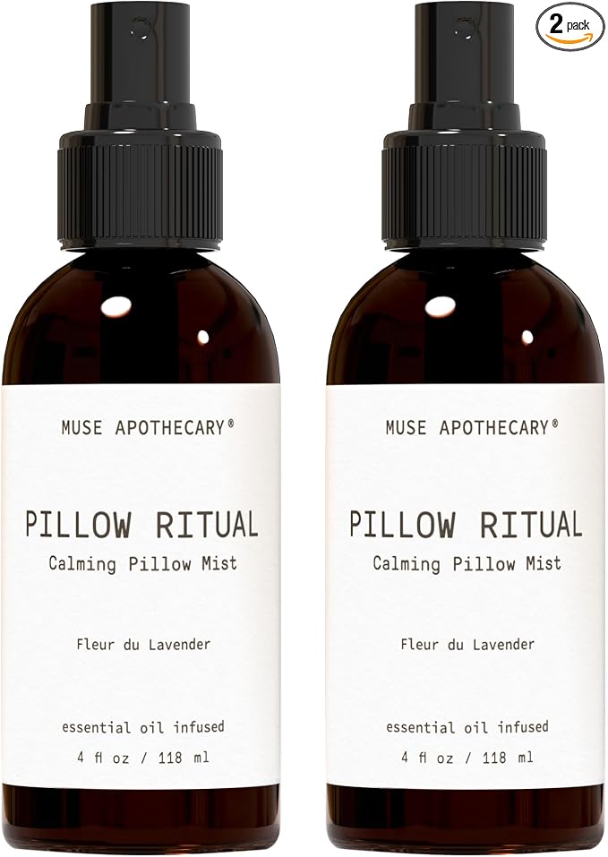 Muse Apothecary Pillow Ritual - Aromatic, Calming and Relaxing Pillow Mist, Linen and Fabric Spray - Infused with Natural Aromatherapy Essential Oils - 4 oz, Fleur du Lavender, 2 Pack