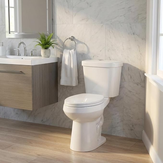 Two-Piece Toilet, 19" Comfort Height Elongated Bowl with 1000g MAP High-Efficiency Flush, ADA Compliant, 12" Rough-In for Residential & Commercial Use