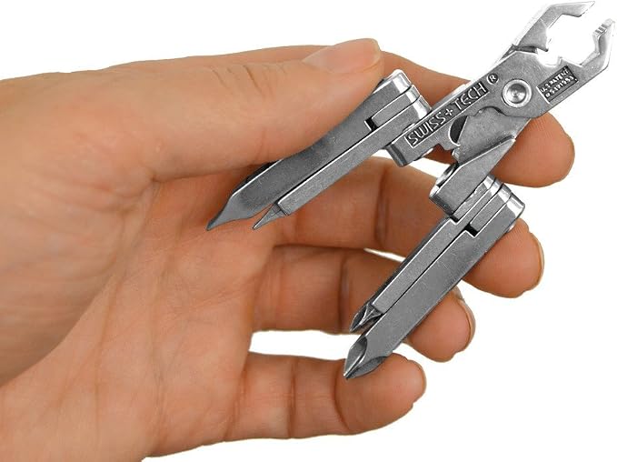 SWISS+TECH ST53100 Stainless Steel 19-in-1 Key Chain Multi Tool, Polished Finish (Single Pack)