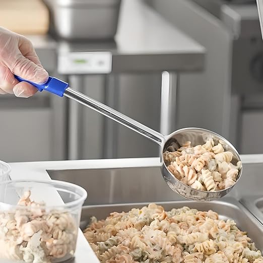OCS Parts Pro Series 12-Piece Perforated and Solid Portion Spoons | Stainless Steel Color Coded Dishwasher Safe Kitchen Multipurpose Portion and Serving Spoons for Home and Commercial Kitchens
