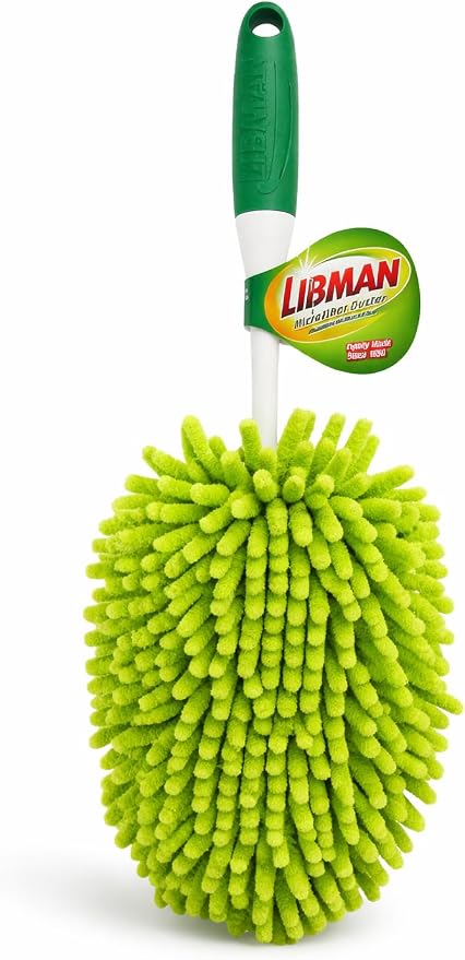 LIBMAN Microfiber Duster for Car Cleaning - Reusable Washable Hand Duster for Furniture, Screens, Shelves, Blinds - Traps Dust & Allergens