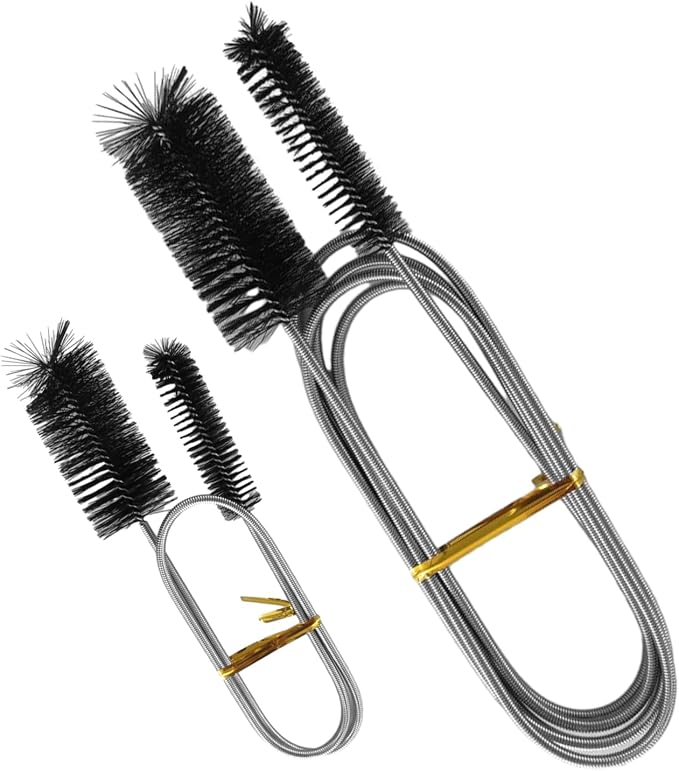 Flexible Long Drain Brush Set, Stainless Steel Tube Cleaning Brushes for Kitchen, Sink, Drain Pipe, with Large Double Elastic Nylon Ends, Cleaning Brushes for Household Use