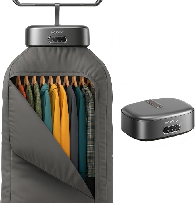 MOJOCO Portable Clothes Dryer - Mini/Compact Dryer for Apartment, RV, Travel - Small Quiet Fast-Drying Machine with Adjustable Timer & Hassle-Free Setup