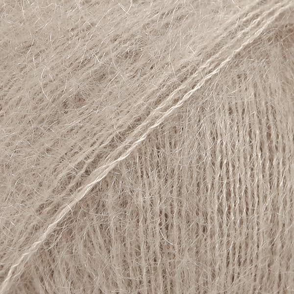 Mohair and Silk Yarn Drops Kid-Silk, 0 or Lace, 2 Ply, 0.9 oz 230 Yards per Ball (12 Beige)