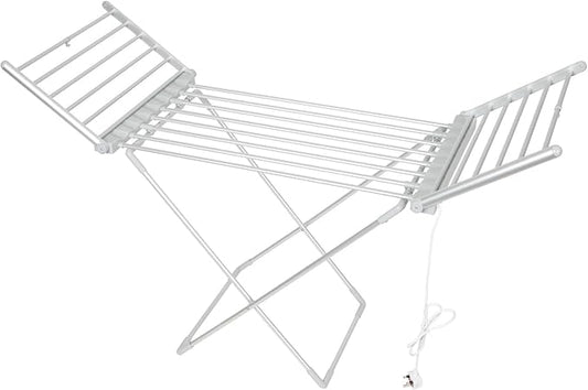 Folding Electric Heated Clothes Drying Rack, Laundry Drying Rack, 45-55℃ Constant Temperature Heated Drying Racks Free Standing Heating Garment Dryer, Space Saving(Heated Clothes Hanger)