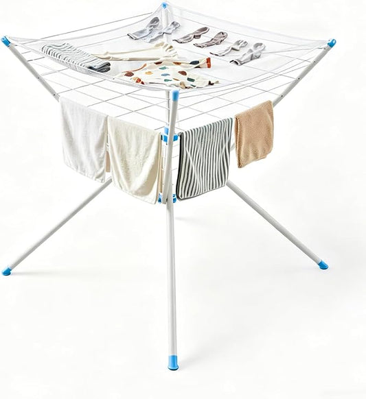 JS HANGER Clothes Drying Rack with Mesh Top, Foldable Laundry Drying Rack Indoor Outdoor, Space-Saving Flat Air Drying Rack for Sweater, Delicates, Small Items & Everyday Clothes
