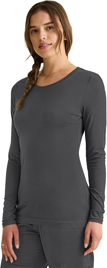 Healing Hands Underscrub Long Sleeve Women Knits Scrub Tops | Soft Cotton Blend Knit, Breathable Stretch Comfort, Machine Wash, Easy Care Fabric, Ideal For Layering Under Scrubs