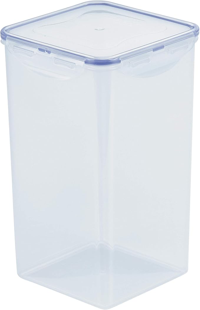 LOCK & LOCK Easy Essentials Food lids/Pantry Storage/Airtight containers, BPA Free, Square-16.9 Cup-for Chips, Clear (Pack of 3)