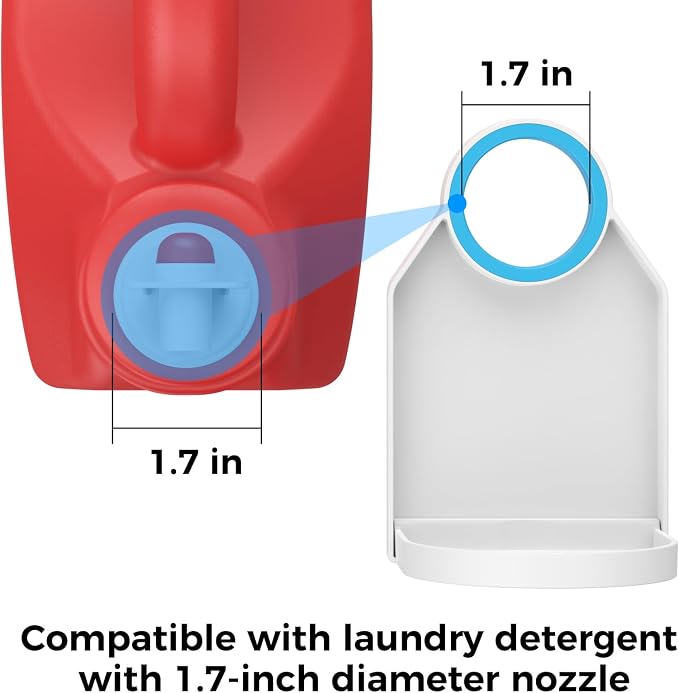 [2 Pack] Laundry Detergent Dispenser Cup Holder & Nozzle Force-Saving Switch, Soap Dispenser,Drip Catcher, for Laundry Room Organization and Storage