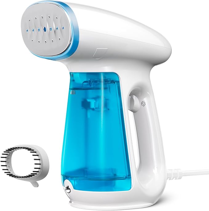 Bear Steamer for Clothes, 1300W 230ml Fast-Heat Handheld Clothes Steamer | Essential Oil Compatible,Auto-off Safety,Brush Included,360° Built-in Balls,Wrinkle Removal for Home&Travel,Blue