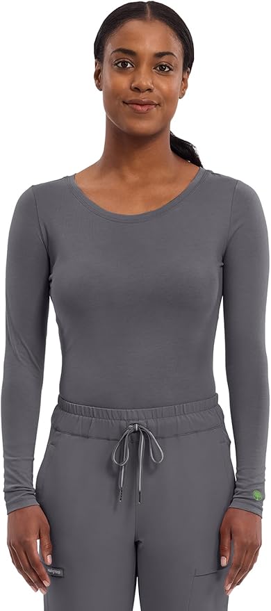 Healing Hands Underscrub Long Sleeve Women Knits Scrub Tops | Soft Cotton Blend Knit, Breathable Stretch Comfort, Machine Wash, Easy Care Fabric, Ideal For Layering Under Scrubs