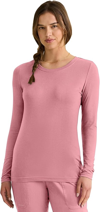 Healing Hands Underscrub Long Sleeve Women Knits Scrub Tops | Soft Cotton Blend Knit, Breathable Stretch Comfort, Machine Wash, Easy Care Fabric, Ideal For Layering Under Scrubs
