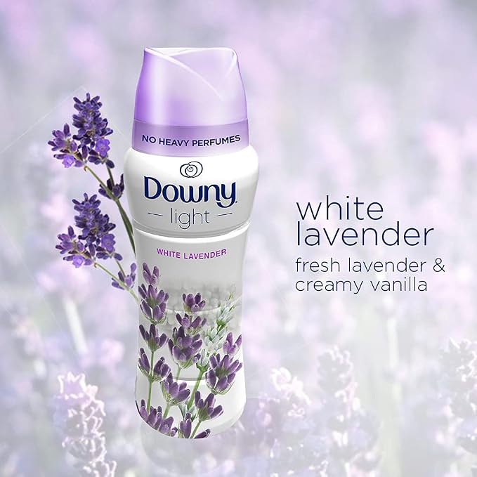 Downy Light Laundry Scent Booster Beads for Washer, White Lavender, 20.1 oz, with No Heavy Perfumes