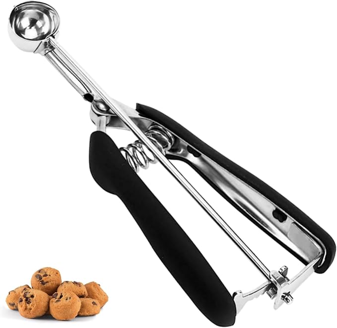 Extra Mini Cookie Scoop for Baking, 1 tsp / 5 ml Cookie Scooper, 18/8 Stainless Steel Cookie Scooper for Baking, Cookie Dough Scoop with Non-slip Grip (#110 25mm)