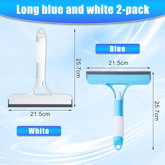 3 in 1 Window Cleaning Scraper, Cleaner Window Squeegee with Sprayer, Squeegee and Scrubber Spray Bottle Window Squeegee for Shower Glass, Mirrors, Car and Home,All-Purpose Window Cleaner Tool(White)