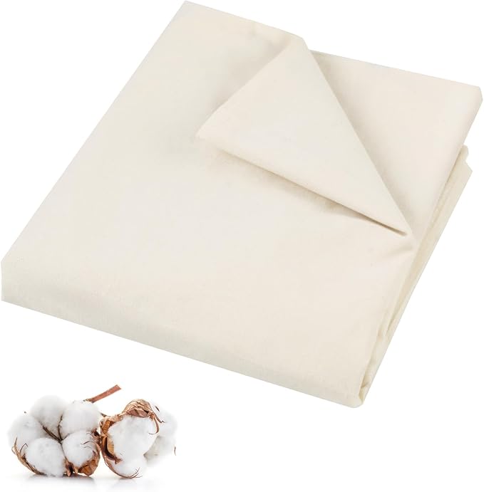 100% Cotton Muslin Fabric, 63 Inch X 2 Yards Unbleached Fabric by The Yard | Medium Weight, Easy Care, Fabric for Sewing Embroidery , Garments, Crafts Material, Apparel Cloth