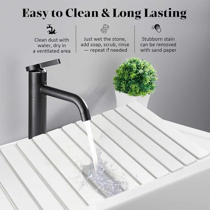 2 PCS Extra Large Stone Dish Drying Mat for Kitchen Counter, Foldable Quick Drying Dish Mats, Super Absorbent Drying Pad, Kitchen Counter Mats for Dishes, Bottles, Cups(White 28"×16" & 8"x4")