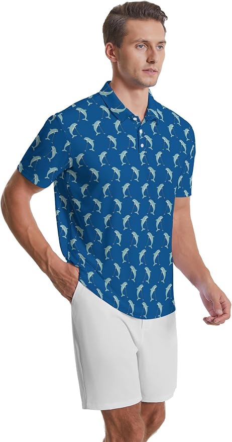 Polo Shirts for Men Moisture Wicking Mens Polo Shirts Patriotic Shirts for Men