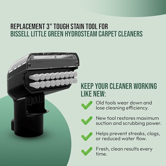 Replacement Accessories for Bissell Little Green HydroSteam Carpet Cleaners - Fits Models # 3618, 3605, 3532, 3700 (3" Stain Tool)