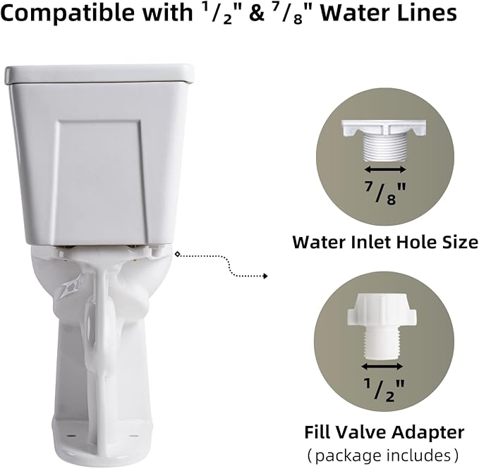 Tall Toilets For Seniors 21 Inch, Los Flexi Comfort & High Toilet, Elongated Bowl and Soft-Close Seat, 1.28 GPF Extra Tall Handicap Toilet with Efficient Siphonic Flush & 12" Rough-In