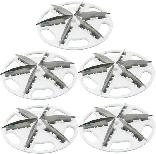 Fabric Shaver Replacement Blades 5-Pack 57mm – Alloy Pill Shaver 6-Blade Head for Efficient Lint & Pill Removal