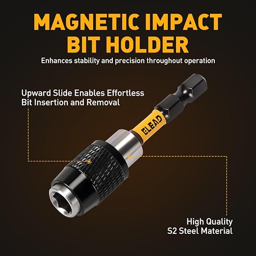 6-Piece Phillips Bit #2 Impact, 2 Inch Magnetic Phillips Head Drill & Screwdriver Bit with Magnetic Bit Holder, S2 Steel, 1/4" Hex Shank, PH2 for Impact Driver, Professional & DIY Use