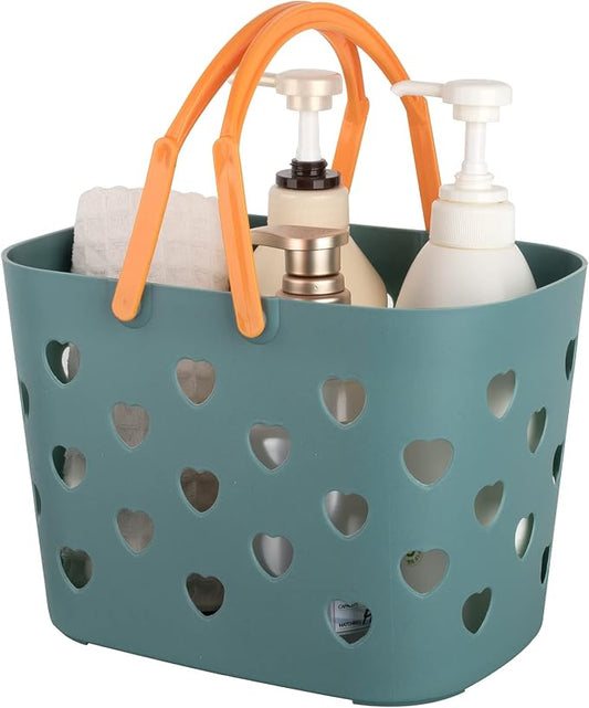 Anyoifax Portable Shower Caddy Tote Plastic Storage Basket with Handle Box Organizer Bin for Bathroom, Pantry, Kitchen, College Dorm, Garage - Blue | Bathroom Caddy Storage Tote Cleaning Supply Caddy for College Dorm, Kitchen, Pantry, Garage