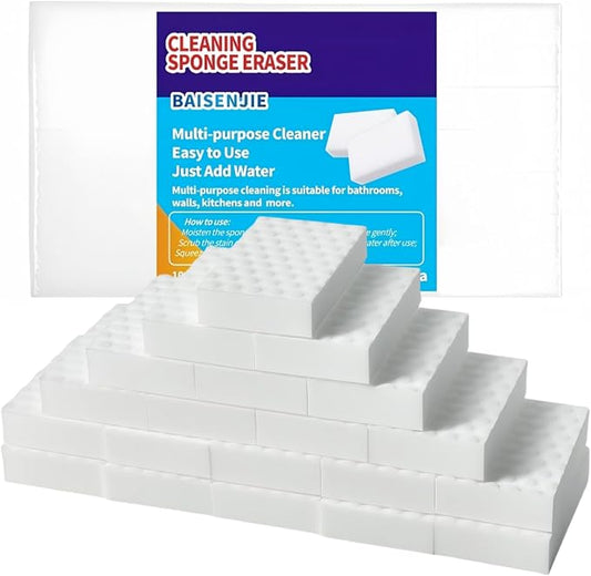 Magic Cleaning Sponge Eraser, 20 Pack Melamine Sponges 2X Density | Just add Water,No Chemical Cleaners Required,Multi-purpose Cleaning Sponge for Kitchen, Bathroom,Bathtub, Sink,Furniture