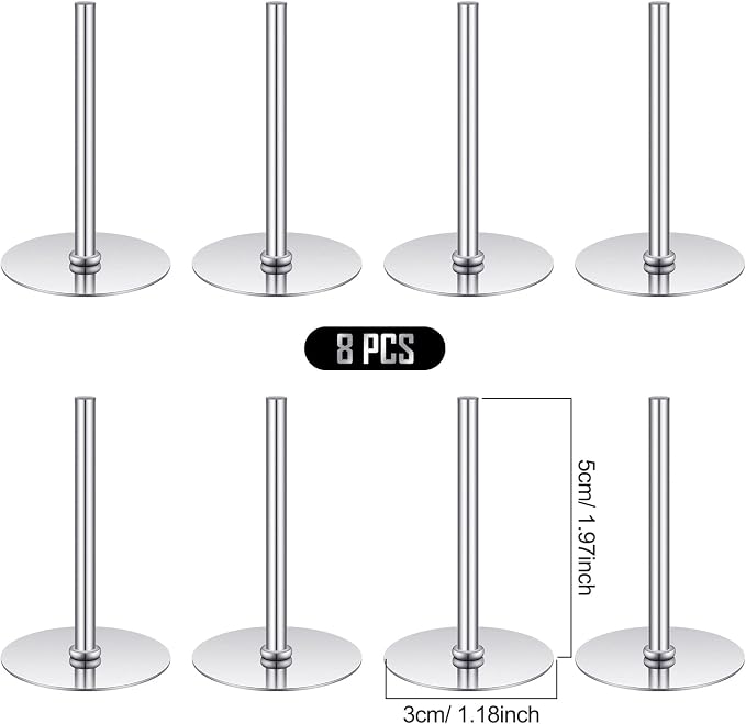 8 Pieces Cake Heating Core for Baking Cakes Stainless Steel Heating Rod 2 Inches Silver Rod for Decorating Supplies Baking Tools Accessories
