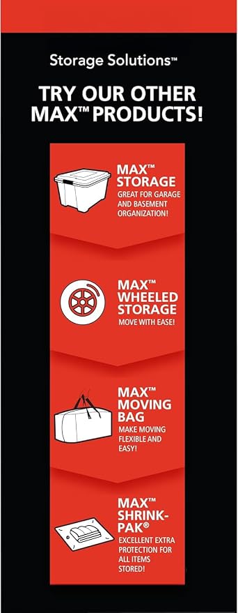 MAX Shrink-Pak Vacuum Seal Storage Bags for Clothing, Travel, Bedding | Tear-Proof, Dual-Valve Space Saver Compression Bags - 1 Large, 1 XL, 1 Jumbo