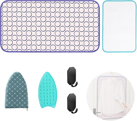 Portable Ironing Blanket Thick Ironing Mat Anti Slip for Table Top Foldable Over The Door Ironing Board Ideal for Home, Travel mall Spaces（Large 47.2"×23.6"）