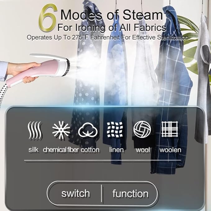 3-in-1 Steam Iron – Adjustable Angle and Height for Horizontal, Vertical, and Inclined Use, 6 Steam Levels, 2.5L Large Water Tank, 2100W Fast Heating，champagne