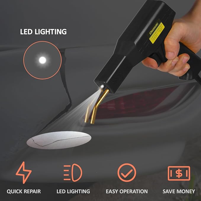 Plastic Welder,2 in 1 Plastic Welding Kit,Hot Stapler Car Bumper Repair Kit | SONNLER 1000PCS Hot Stapler For Car Bumper Crack Repair with Iron , Rods, Metal Mesh, Abrasive Paper, Aluminum Tape