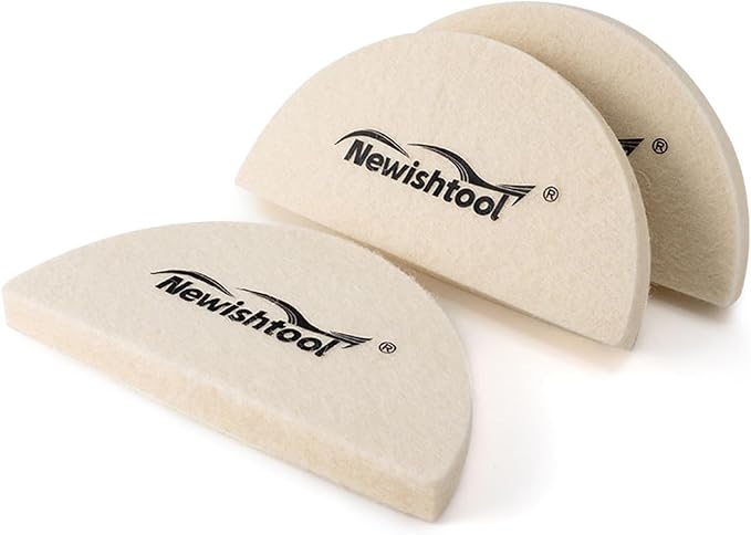 NEWISHTOOL 3 PCS Wool Felt Squeegee Window Tint Tools, Scratch Free Soft Woolen Squeegee for Vinyl Wrap, Glass Tint Film, Car Wrapping, PPF Installation