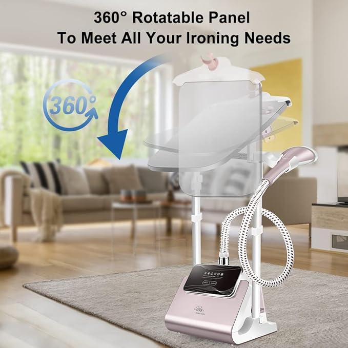 3-in-1 Steam Iron – Adjustable Angle and Height for Horizontal, Vertical, and Inclined Use, 6 Steam Levels, 2.5L Large Water Tank, 2100W Fast Heating，champagne