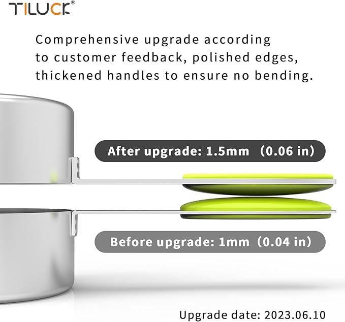 TILUCK Stainless Steel Measuring Cups and Spoons Set with Silicone Handle – Nesting Design for Space-Saving, Heavy Duty & Dishwasher Safe for Dry/Liquid Ingredients, Cooking & Baking (10)
